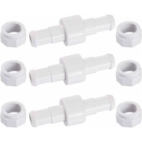 Lot de 3 raccords de tuyau pivotants D20 avec 6 embouts D15, compatibles avec les robots de piscine Zodiac Polaris 180, 280 et 380. (1/5)
