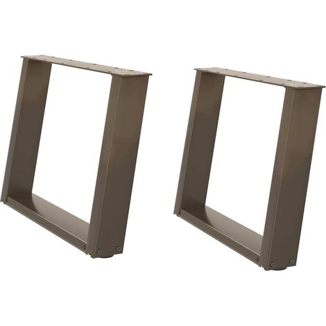 Maison Exclusive - Couchtischbeine U-Form 2 Stk. Naturstahl 60x(4