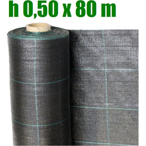 TELO PER PACCIAMATURA NERO QUADRETTATO TESSUTO POLIPROPILENE ANTISTRAPPO - mt 80 x 0,50 H