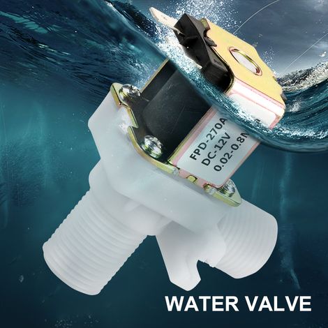 Électrovanne 12V DC DN15 G1/2 en plastique, normalement fermée, interrupteur d'entrée d'eau pour irrigation, jardin, maison, 1 pièce (1/5)