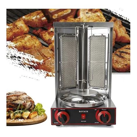 Barbecue à Kebab Électrique 3000 W - 2 Brûleurs à Gaz - Machine Verticale de Table (1/5)