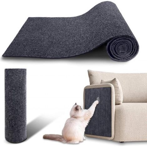 Tapis à griffer autocollant 200 x 40 cm pour chats - protection contre les griffures sur canapé - griffoir à monter soi-même - poignée en bois (1/5)