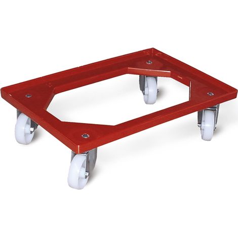 Carrello con ruote per casse 60x40 - Rosso - Mobil Plastic