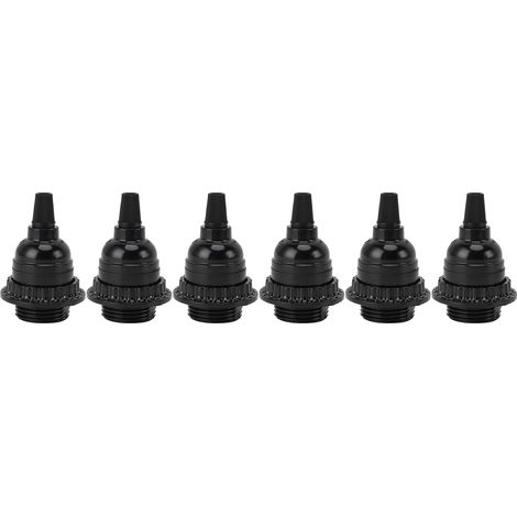 Lot de 6 douilles E26 vintage homologuées UL, résistantes à la chaleur, pour ampoules de table ou suspensions, 110-240 V, noires. (1/5)