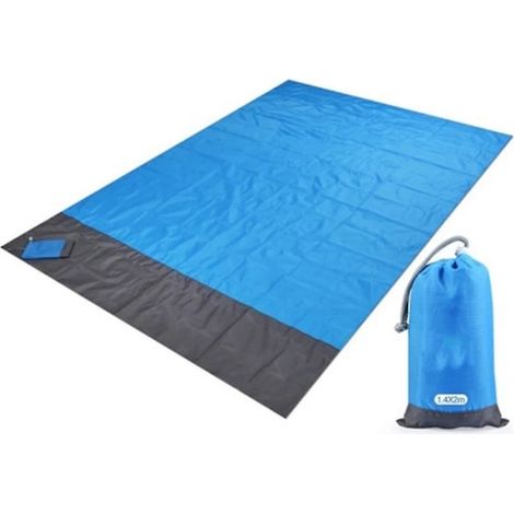 Tapis de plage pliable imperméable pour extérieur, couverture de pique-nique de camping, vert armée, 200x210cm (1/3)