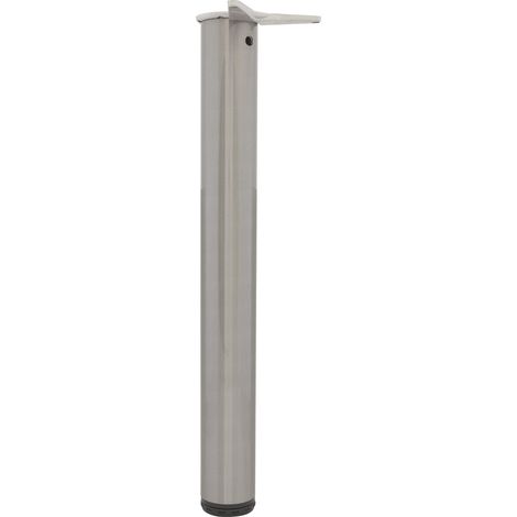 Tischfuß zylindrisch Tischbein ø 80mm Länge 700mm Stahl Edelstahl-Effekt (1/2)
