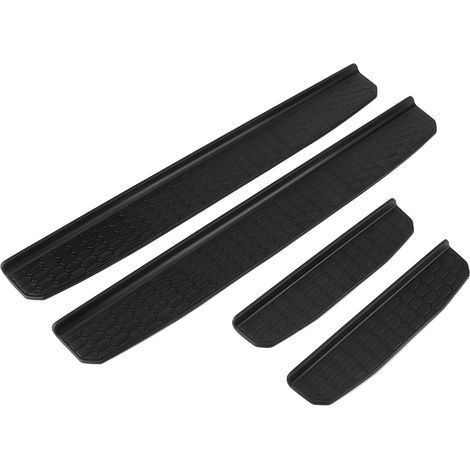 Bandes de seuil de porte autocollantes noires pour Jeep Wrangler JK 4 portes 2018+ (1/5)