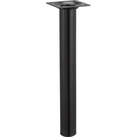Hettich – Pied de meuble pour plan de travail – Acier époxy noir – Hauteur 25 cm – Charge jusqu'à 50 kg – Fixation à visser