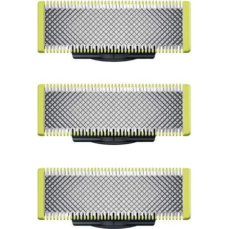 Lames de rechange pour rasoir électrique OneBlade – 3 pièces en acier inoxydable intégral, idéales pour la coupe, le stylisme et le rasage précis