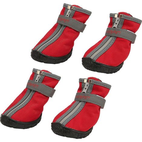 4-teiliges Hundeschuhset, atmungsaktives Gummi, weiche Sohle, rutschfest, wasserdicht, abriebfest, Wanderschuhe für Outdoor-Sportarten (1/5)