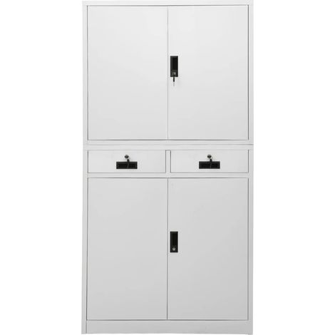 Maison Exclusive - Armadio per Ufficio Grigio Chiaro 90x40x180 cm in Acciaio