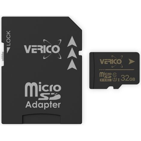 VERICO microSDHC Speicherkarte 32GB, Class 10, UHS-I, mit Adapter