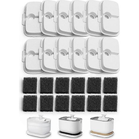 Lot de 12 filtres de rechange 2024 pour fontaine à eau sans fil Dockstream PLWF005/PLWF115/WF105, fontaine pour animaux