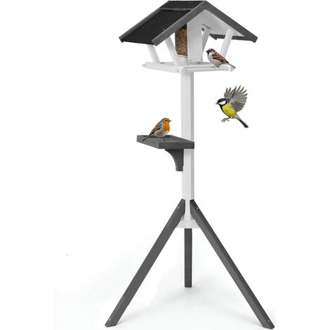 Bb-Loisir – Mangeoire oiseaux extérieure en pin massif – Hauteur 120 cm – Support trépied – Remplissage facile et pratique – Observation optimale