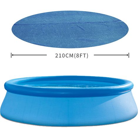 8ft Round Pool Sun Protection Tarpaulin Weather Resistant Foldable Energy Saving Pool Cover (1/4)