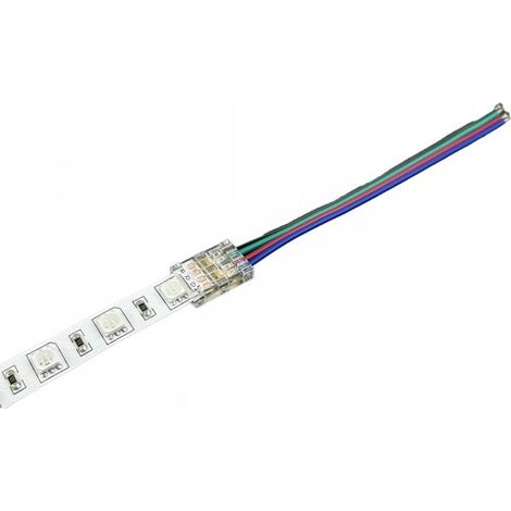 10 Pezzi Connettore Trasparente Invisibile 10mm RGB 4 PIN per Strisce LED COB