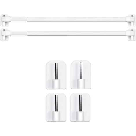 1 Tringle à rideaux extensible, crochets auto-adhésifs, sans perçage, réglable, maison bureau (1/5)