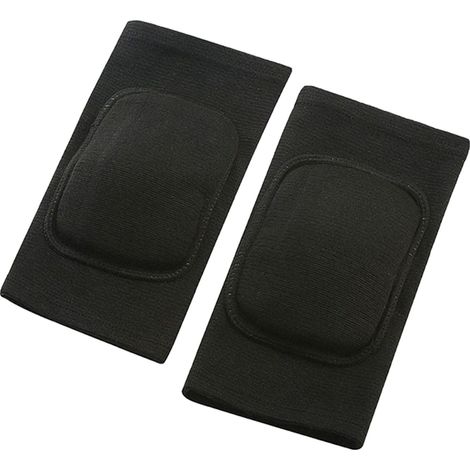 Genouillères de sport anti-collision et antidérapantes avec protection en mousse, genouillères de compression pour la danse, noires, taille L (1/5)
