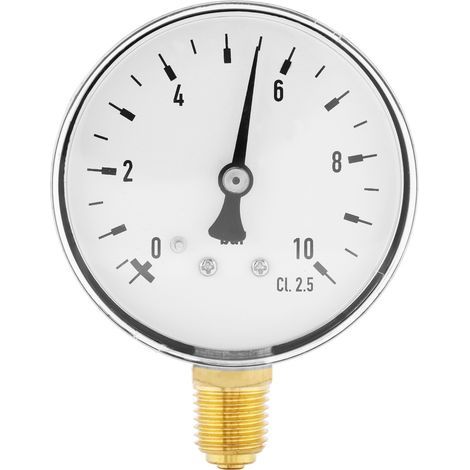 NPT 0-10 Pressure Gauge, Portable Metal Parite Water Pressure Gauge, Widely Used for Air and Oil (1/5)