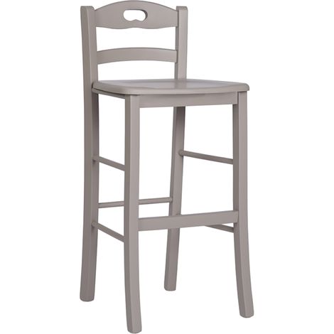 Sgabello in legno massello snack Tortora h 67
