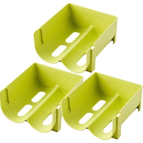 Set di tre portabottiglie impilabili e multifunzionali, adatti a frigoriferi e cucine - Verde (1/3)