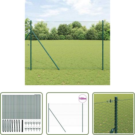 Poteaux de clôture -  Poteau de clôture. Vert 100 x 1,6 m (maille de 36 mm) (1/5)