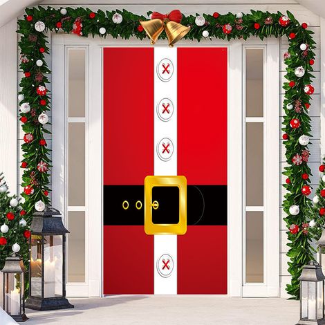 Nouvelle décoration adhésive de porte pour Noël, toile de fond festive, tapisserie murale pour porte de chambre, largeur de porte - SDMT-173 - 110 x 180 cm