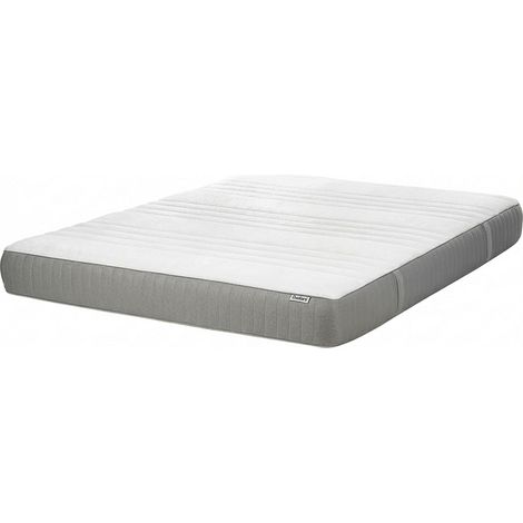 Colchón de espuma viscoelástica medio con funda extraíble de poliéster blanco y gris 160 x 200 cm Fancy (1/5)