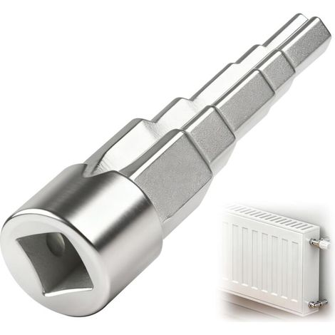 Clé de Montage Étagée Universelle pour Installations Sanitaires, Clé de Radiateur Étagée 5 Niveaux avec Douille Carrée 1/2", Cliquet Radiateur Multiusage pour Radiateurs et Chauffage (1/4)