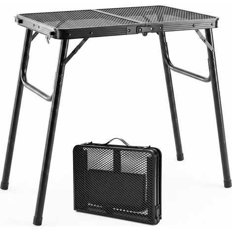 Table Pliante Extérieur 60x40 cm, Table Barbecue et Plancha Pliable en Métal, Petite Table Camping Légère 2,4 kg, Hauteur Réglable 26/47/65 cm, Charge 30 kg, pour Jardin Terrasse Balcon Pique-nique (1/5)