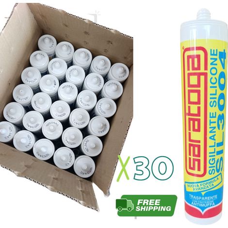Silicone acetico antimuffa SIL 3004 trasparente 30 pezzi (1/5)