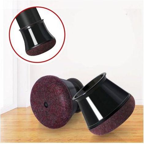 Couvre-Pieds de Chaise, Protège-Pieds de Chaise Améliorés, Capuchons de Pieds Noirs, 16 pièces Fond en Feutre de Silicone Doux (1/4)