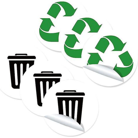 6 feuilles d'autocollants de tri des déchets (1/3)