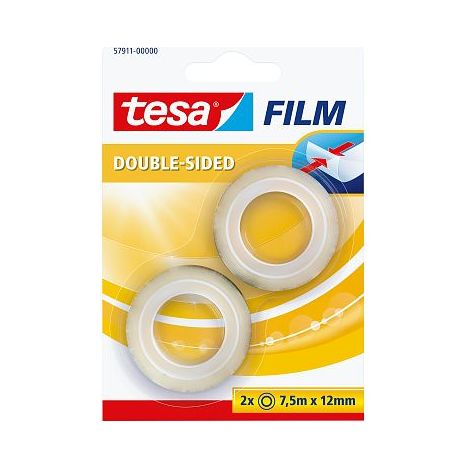 Tesa Cinta adhesiva doble cara transparente 12 mm x 7,5 m