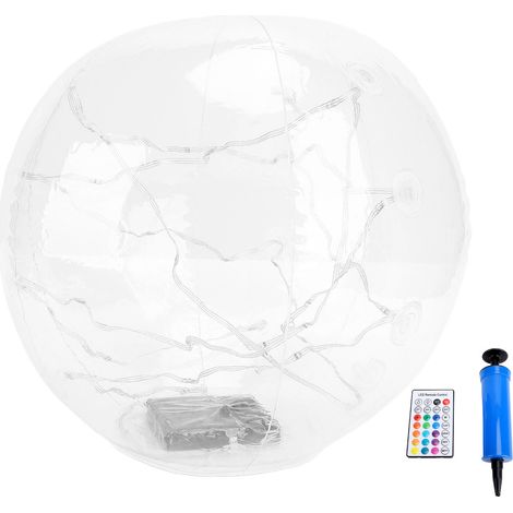 Toivize Sfera galleggiante luminosa da 35 cm - Alimentata a energia solare, in PVC trasparente, IP68 - Telecomando, decorazione per piscina e giardino (1/5)