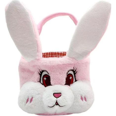 Panier En Peluche Lapin - Panier Décoratif Pour Chasse Aux Œufs Et Cadeaux - Hauteur 10 Pouces - Pour Enfants À Partir De 3 Ans - 1 Pièce (1/3)