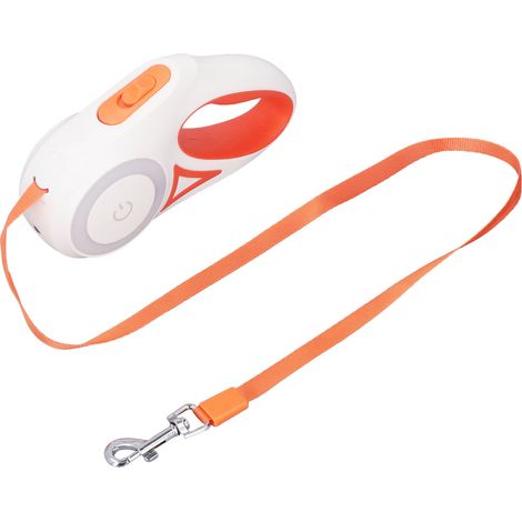Laisse rétractable pour chien avec lumière LED puissante, frein à une main, verrouillage pause, anti-nœuds, robuste, type 3 (1/5)