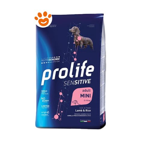Prolife Dog Sensitive Adult Mini Lamb & Rice - Prolife Dog Sensitive Adult Mini Lamb & Rice - Sacco Da 2 Kg