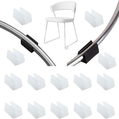 32 pezzi (10 mm, bianco) Tappi terminali per gambe di sedia, protezioni per pavimenti a forma di U in plastica