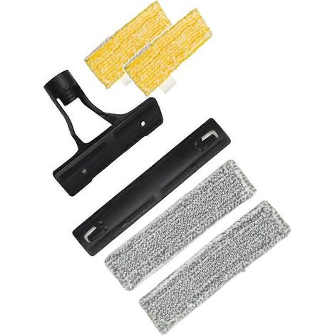 Kit de 6 pièces pour nettoyeur de vitres Kärcher WV1, WV2, WV5 et WV7 : flacon pulvérisateur de nettoyage, autocollant en nylon et lingette de nettoyage. (1/5)