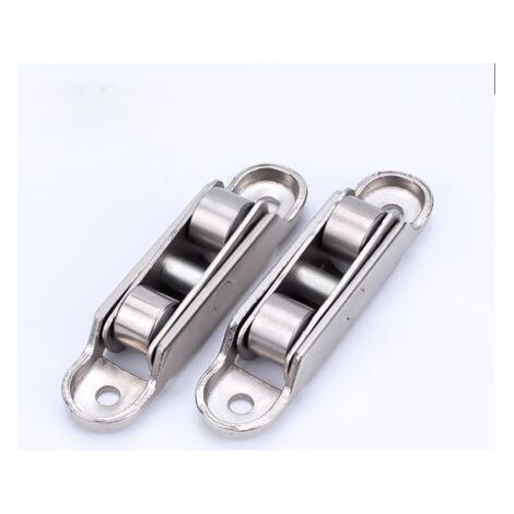 4 Pack Heavy Duty Stainless Steel Sliding Door Rollers, Dual Drive, Quiet, Sliding Shaft, Universal Metal Window Pulley (1/4)