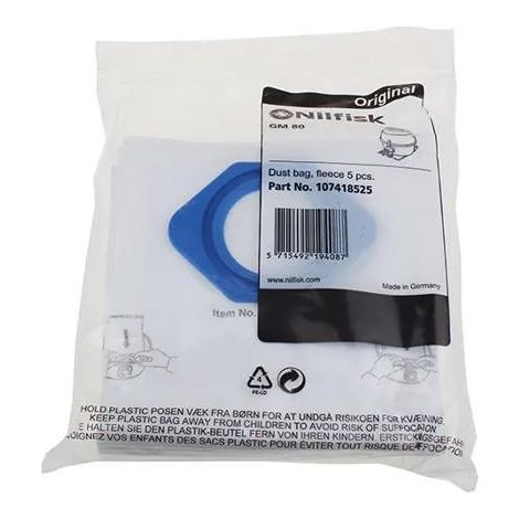 Nilfisk 107418525 Sacco Aspirapolvere 5 Pezzi Trasparente