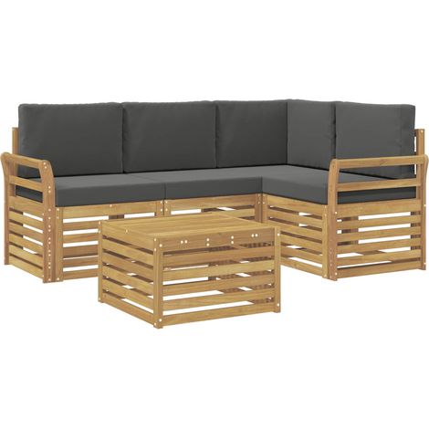 Outdoor Sofa Set 5 pcs White and Anthracite 59 x 59 x 37 cm vidaXL (1/5)