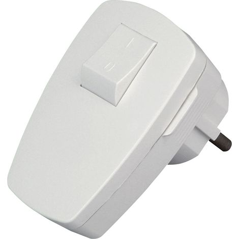 Fiche de sécurité coudée avec interrupteur 16A, blanc crème (1/2)