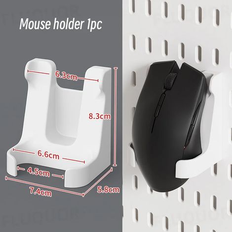 (Support de souris W) Organisateur mural sans perçage pour panneau perforé, étagères de rangement modulaires avec crochets et accessoires, salle de jeux, cuisine, bureau (1/5)