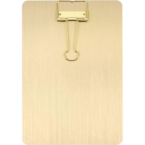 1 porte-documents A5 en acier inoxydable avec bloc-notes et support pour menu-23X16CM-Golden (1/2)