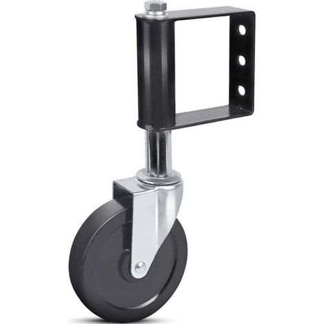 Roues de portail pour portail en bois, roulette de portail à ressort robuste pour portail pivotant en tube de bois et métal, petite roue de support de portail de clôture avec plaque de montage univers (1/4)