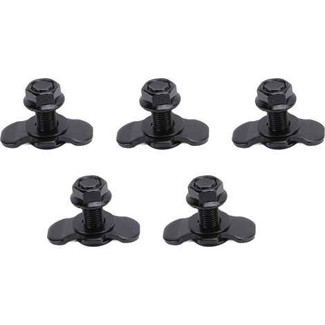 Ortviai Fixation à double oreille pour rail en L M10 x 30 mm, acier carbone noir, 5 pièces