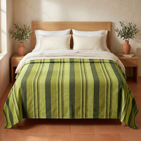 TISSU MEUBLES COUVRIR TOUT GRANDE ÉCHARPE COUVRE-LIT Couverture de canapé KIARA VERT 1 PLACE