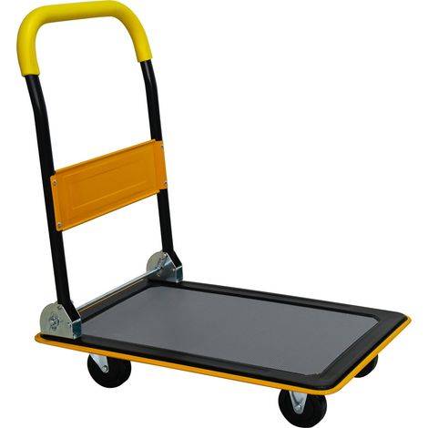 Carro de plataforma plegable de acero 150 kg con ruedas giratorias 360° amarillo HOMVRA (1/3)